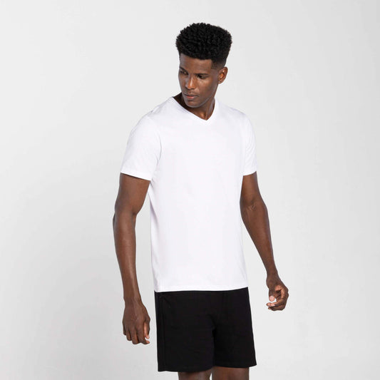 Tech T-Shirt Impermeável Gola V Masculina - Branco