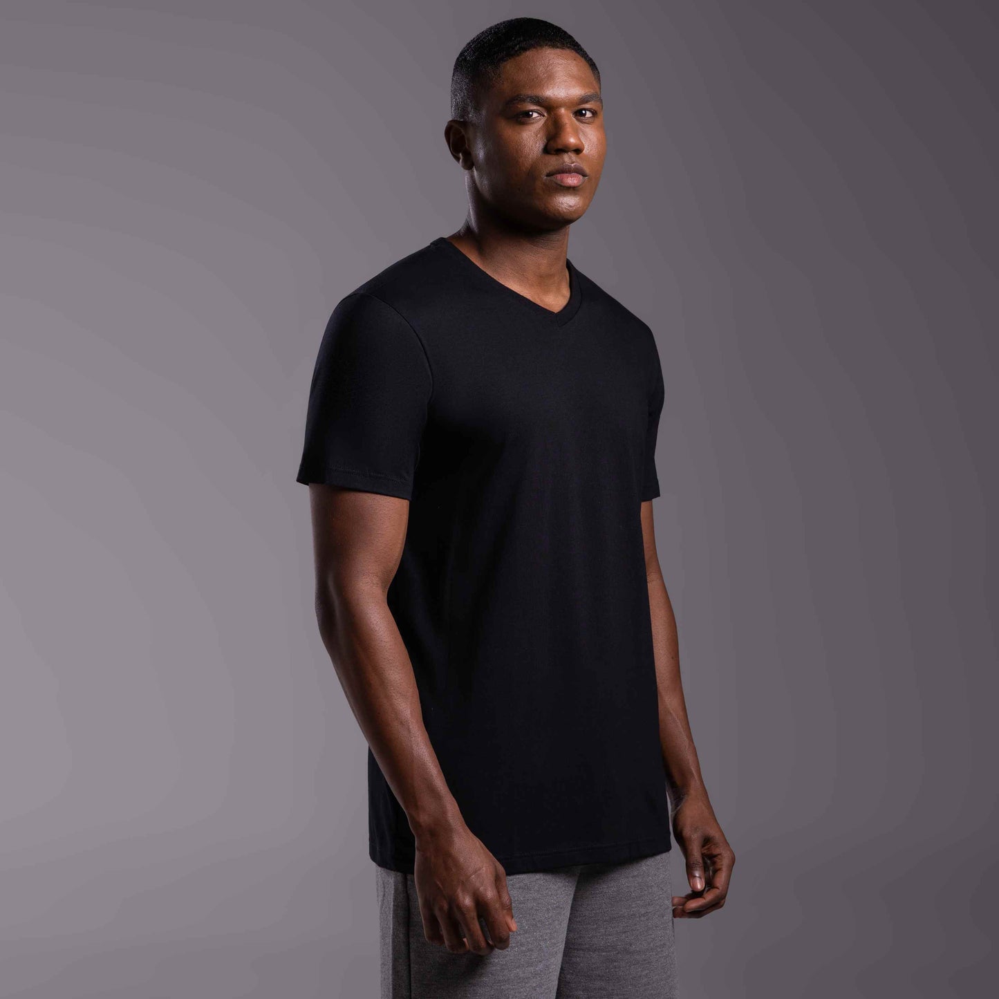 Tech T-Shirt Impermeável Gola V Masculina - Preto