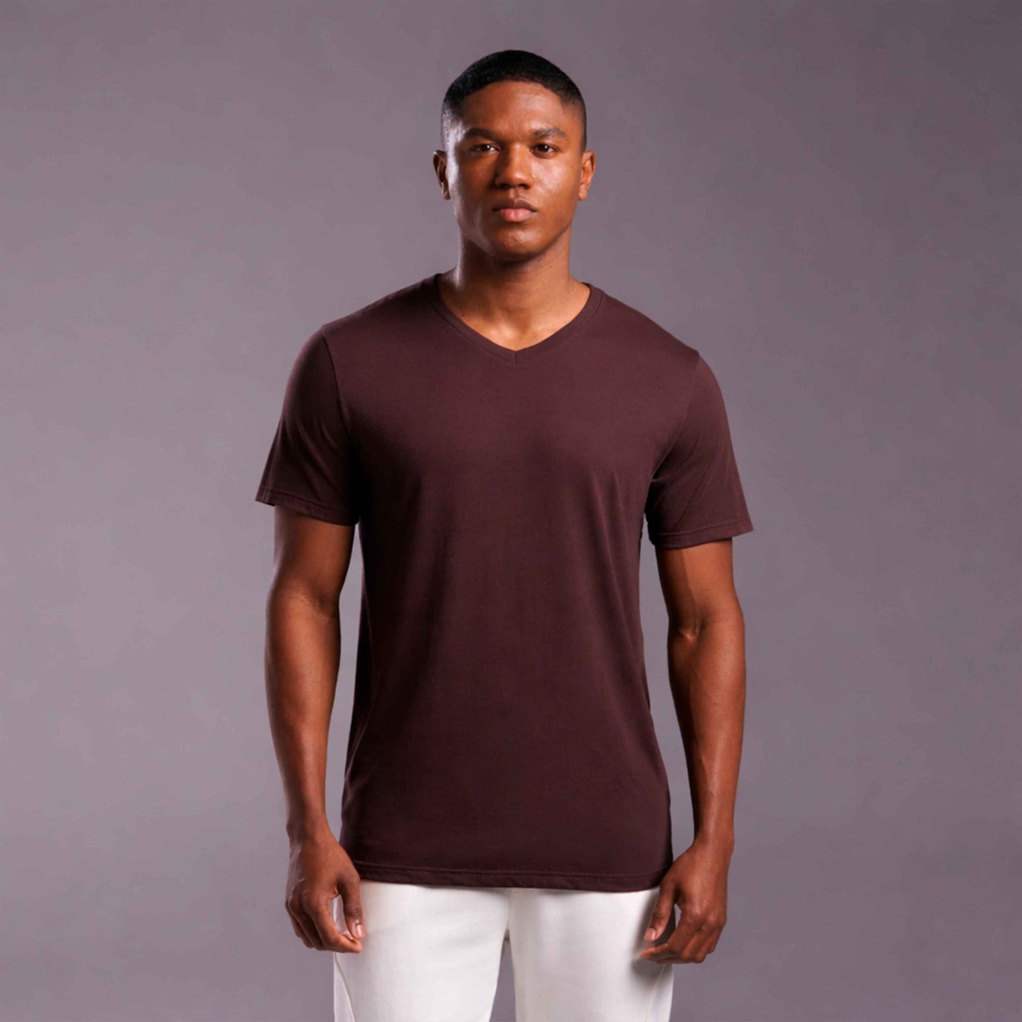 Tech T-Shirt NoLiquid Gola V Masculina - Marrom