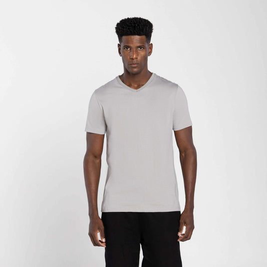 Tech T-Shirt Impermeável Gola V Masculina - Cinza Titanio