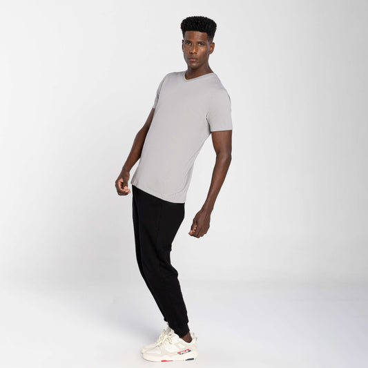 Tech T-Shirt Impermeável Gola V Masculina - Cinza Titanio