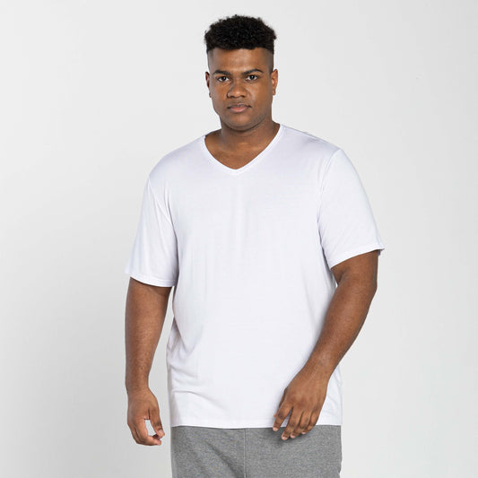 Tech T-Shirt Modal Gola V Plus Masculina - Branco
