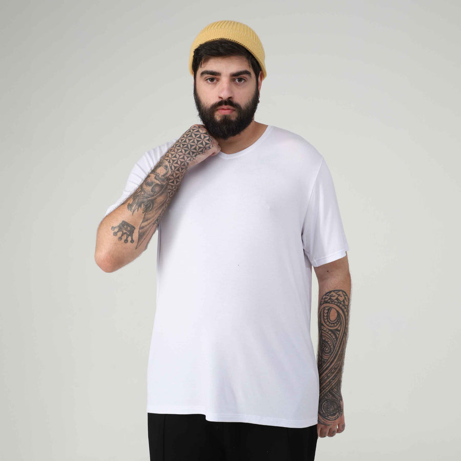 Tech T-Shirt Modal Gola V Plus Masculina - Branco