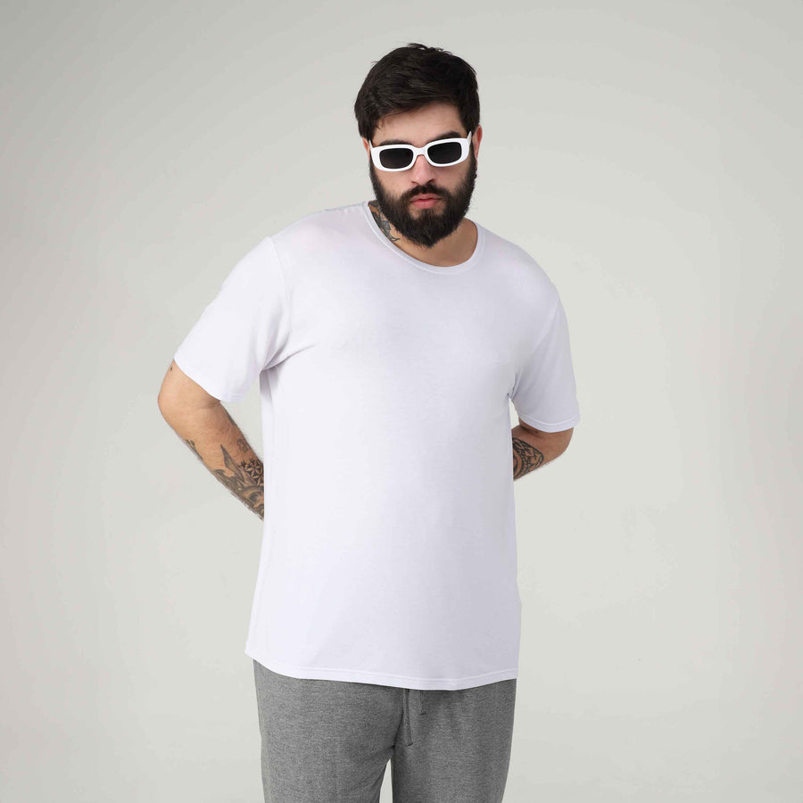 Tech T-Shirt Modal Plus Masculina - Branco