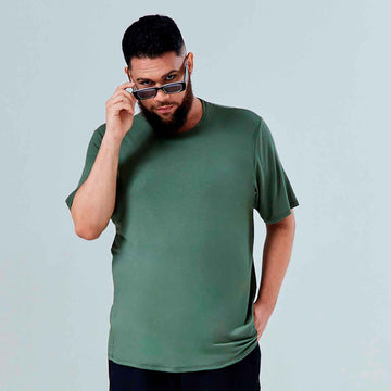 Tech T-Shirt Modal Plus Masculina - Verde Figo