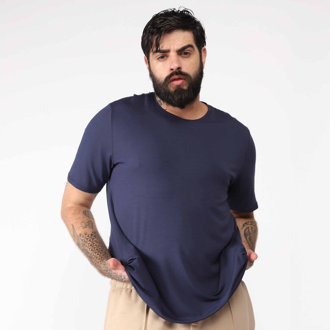 Tech T-Shirt Modal Plus Masculina - Azul Marinho
