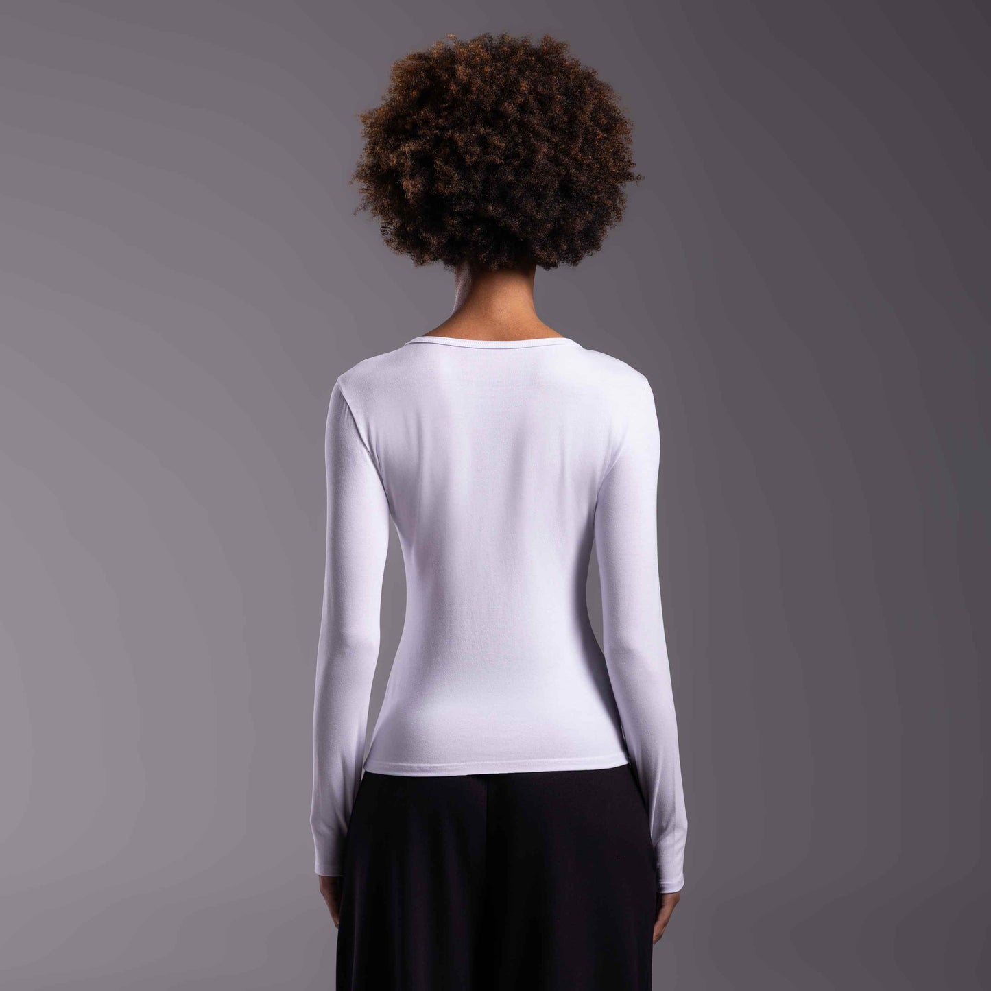 Tech T-Shirt Modal Manga Longa Feminina - Branco