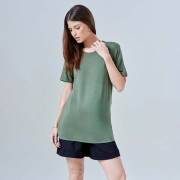 Tech T-Shirt Modal Feminina - Verde Figo