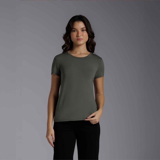Tech T-Shirt Modal Feminina - Verde Figo
