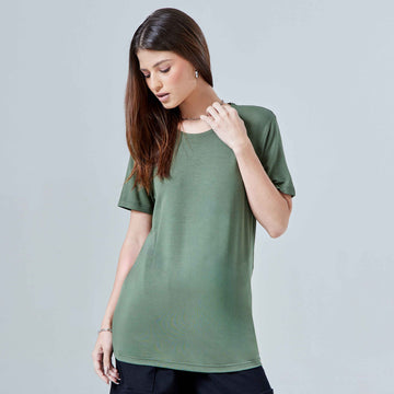 Tech T-Shirt Modal Feminina - Verde Figo