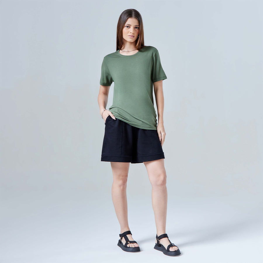 Tech T-Shirt Modal Feminina - Verde Figo