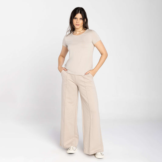 Tech T-Shirt Modal Feminina - Bege Aveia