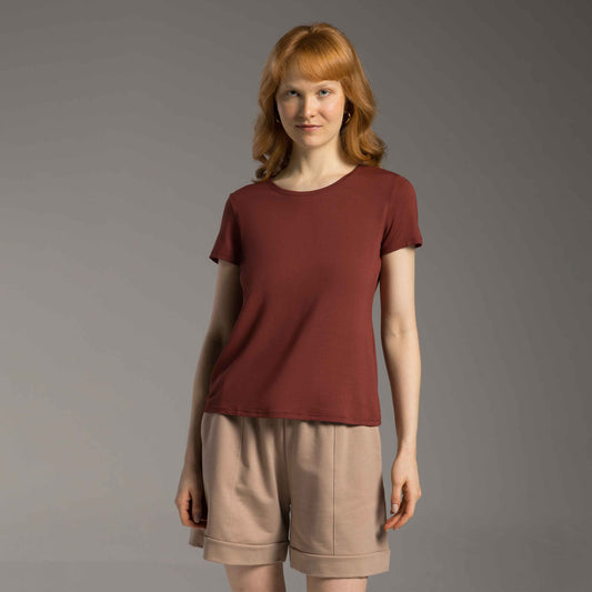 Tech T-Shirt Modal Feminina - Vermelho Cabernet