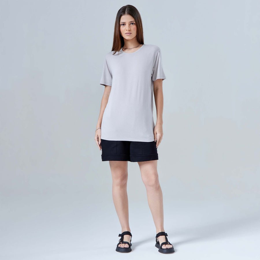 Tech T-Shirt Modal Feminina - Cinza Claro