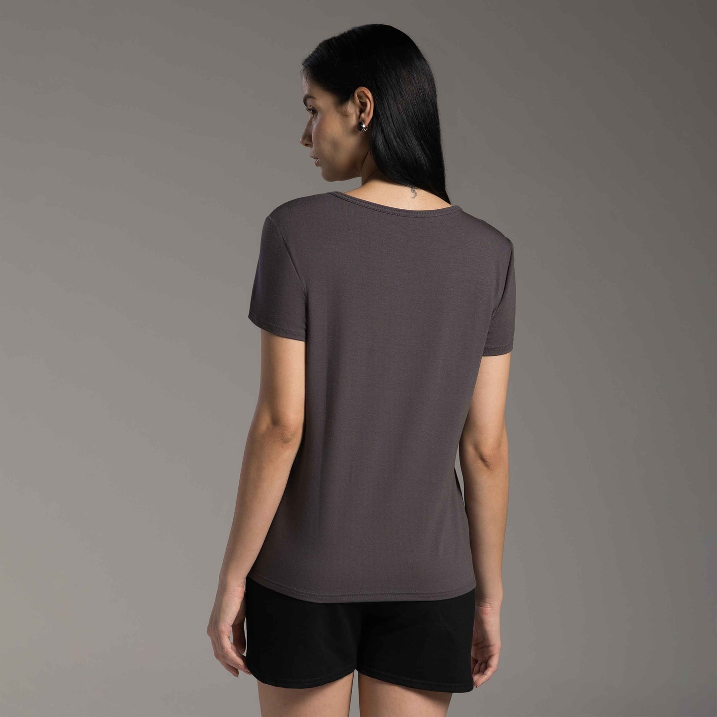 Tech T-Shirt Modal Feminina - Cinza Carvão