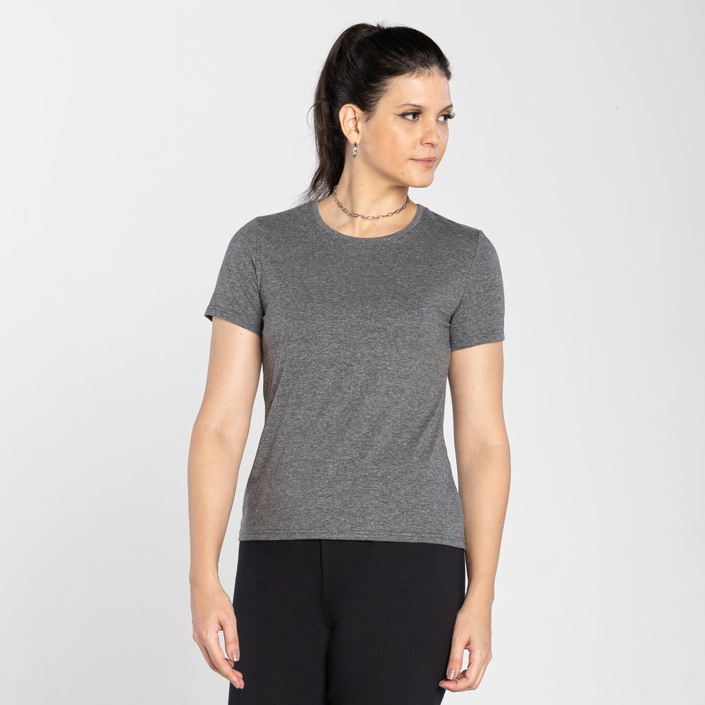 Tech T-Shirt Anti Odor Feminina - Mescla Escuro