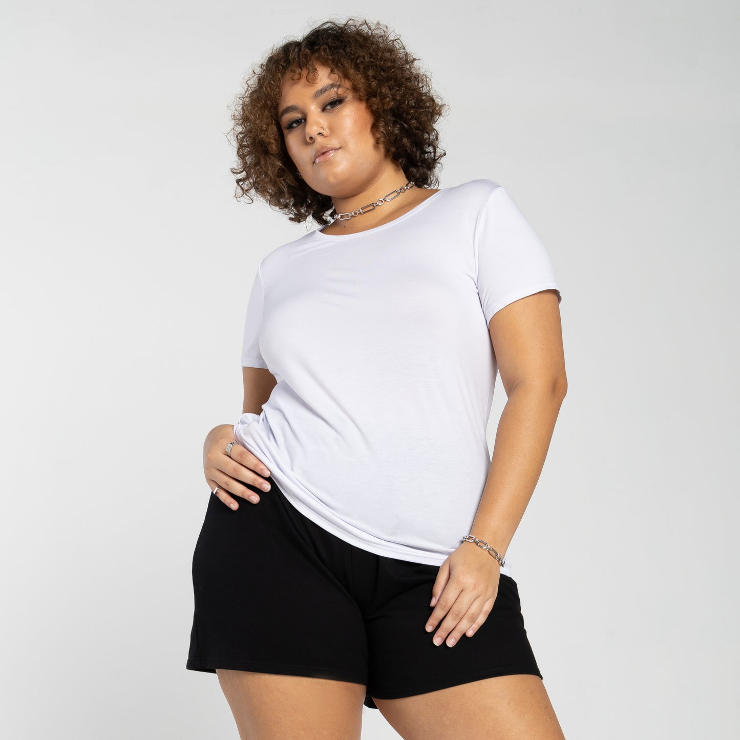 Tech T-Shirt Modal Plus Feminina - Branco