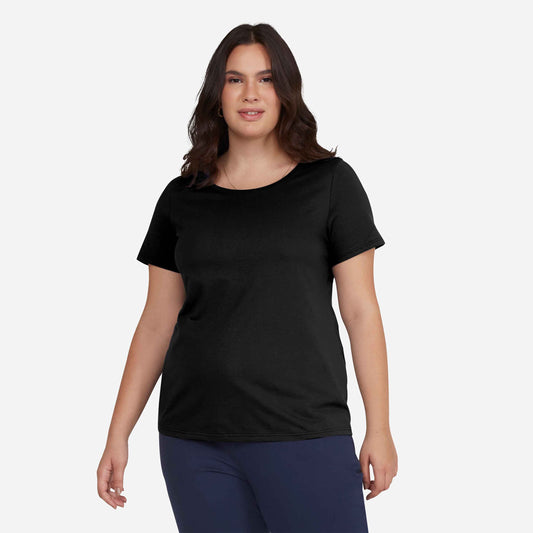 Tech T-Shirt Modal Plus Feminina - Preto