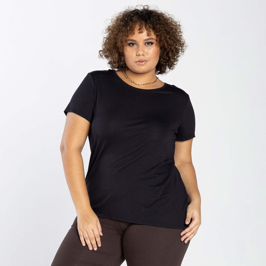 Tech T-Shirt Modal Plus Feminina - Preto