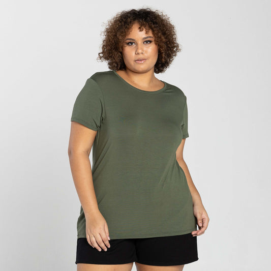 Tech T-Shirt Modal Plus Feminina - Verde Figo