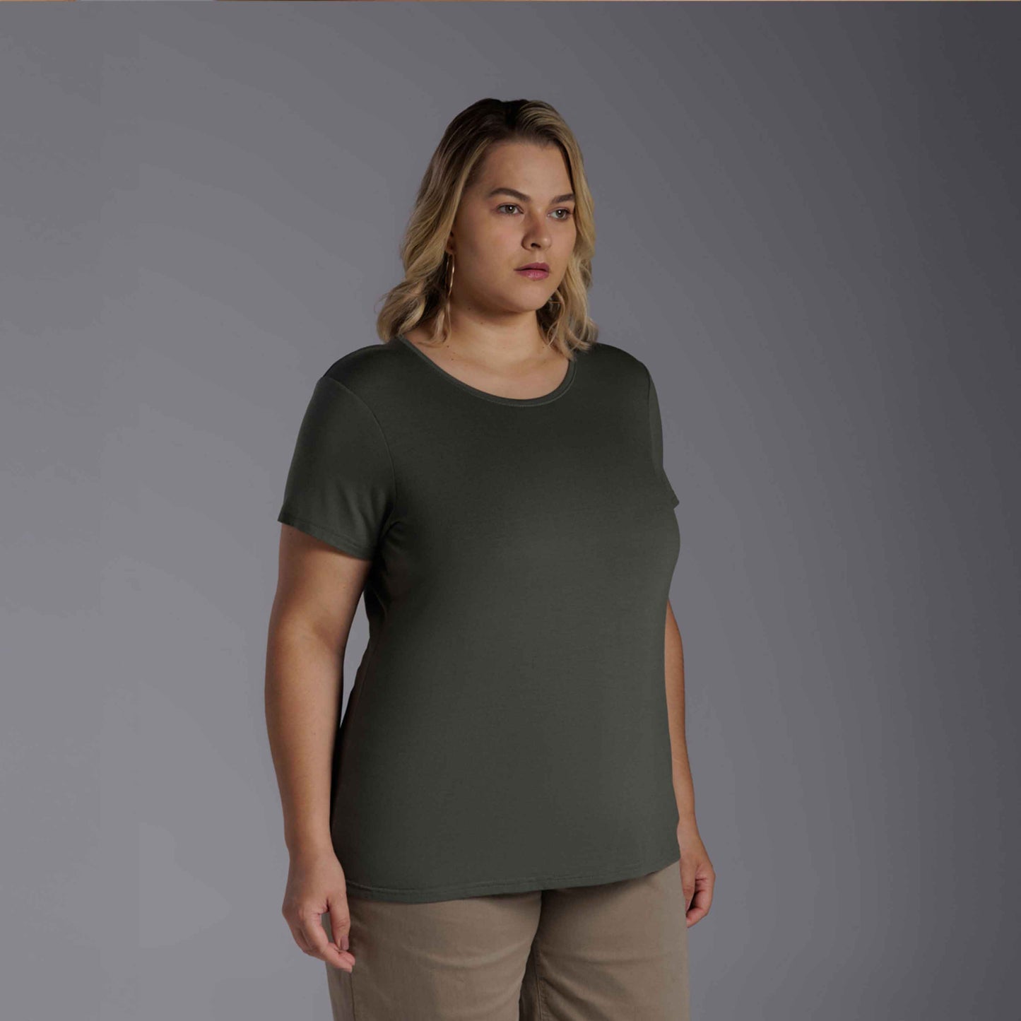 Tech T-Shirt Modal Plus Feminina - Verde Figo