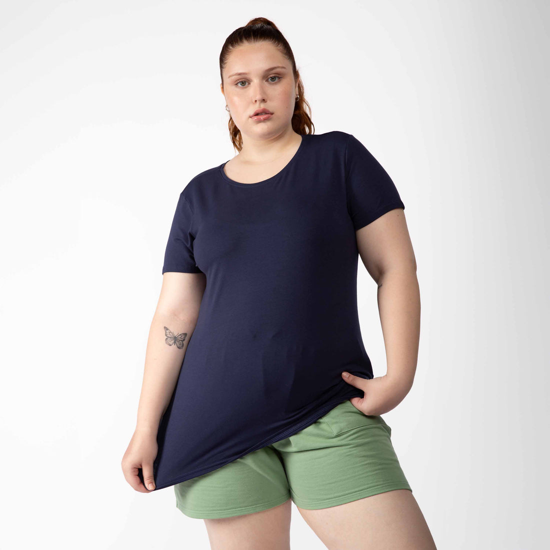 Tech T-Shirt Modal Plus Feminina - Azul Marinho