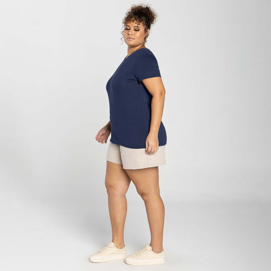 Tech T-Shirt Modal Plus Feminina - Azul Marinho