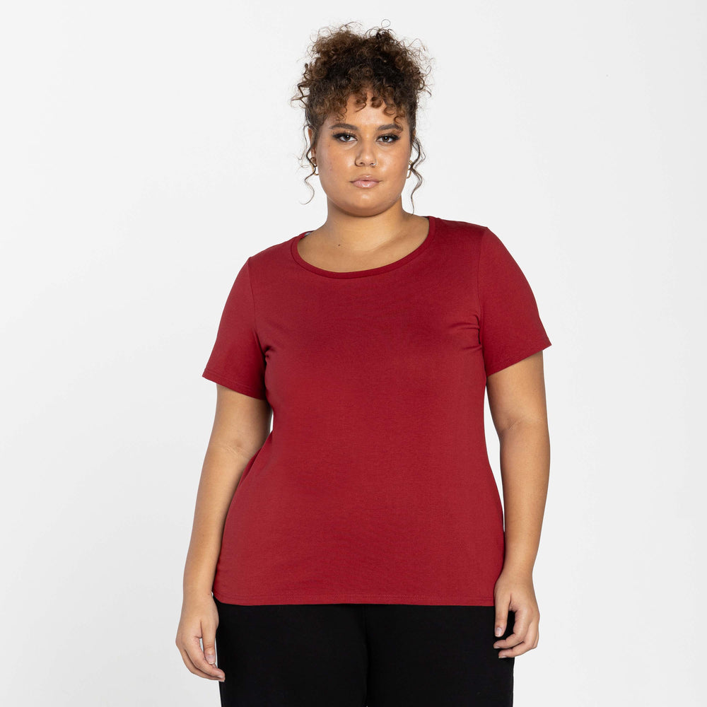 Tech T-Shirt Modal Plus Feminina - Vermelho Escarlate