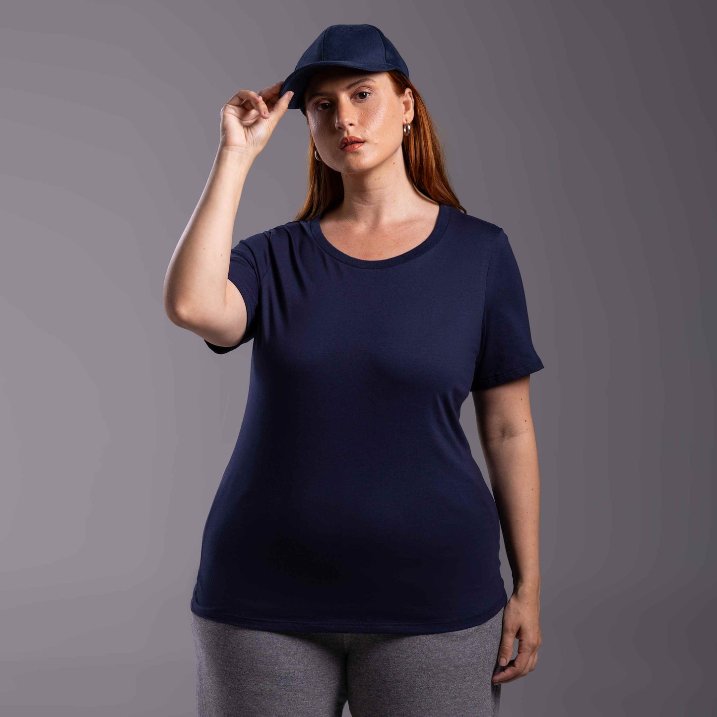 Tech T-shirt Impermeável Plus Feminina - Azul Marinho