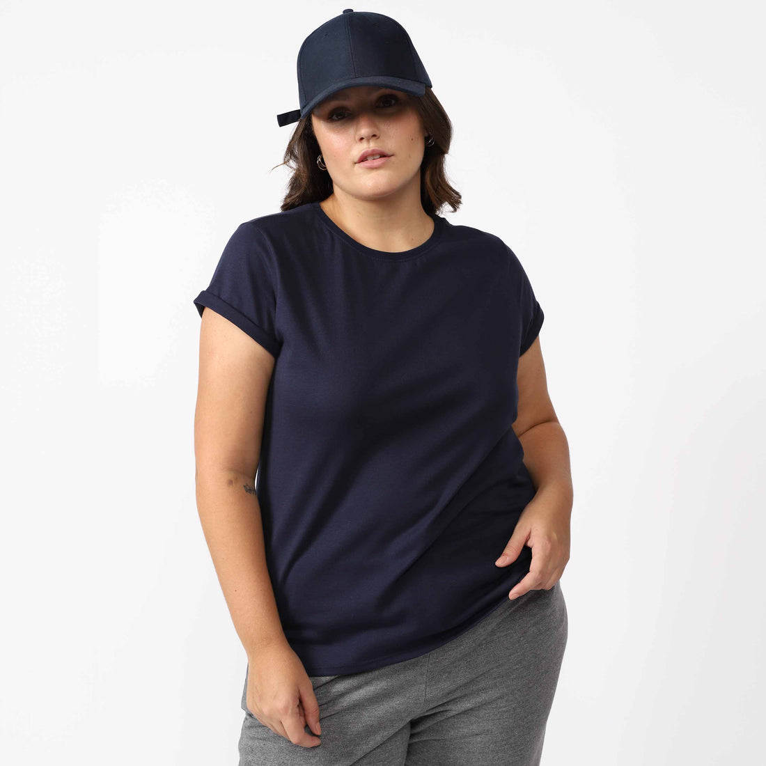 Tech T-shirt Impermeável Plus Feminina - Azul Marinho