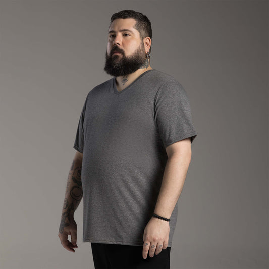 Tech T-Shirt Anti Odor Gola V Plus Masculina - Mescla Escuro