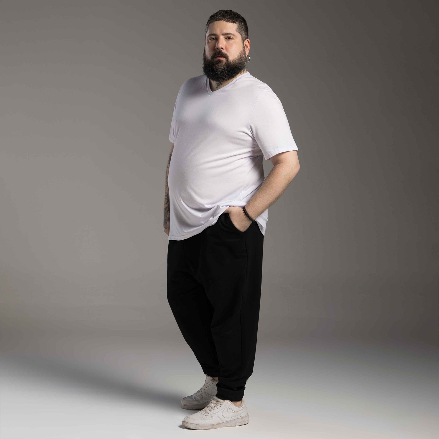 Tech T-Shirt NoLiquid Gola V Plus Masculina - Branco