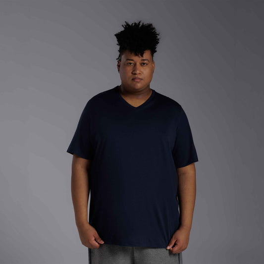 Tech T-Shirt NoLiquid Gola V Plus Masculina - Azul Marinho