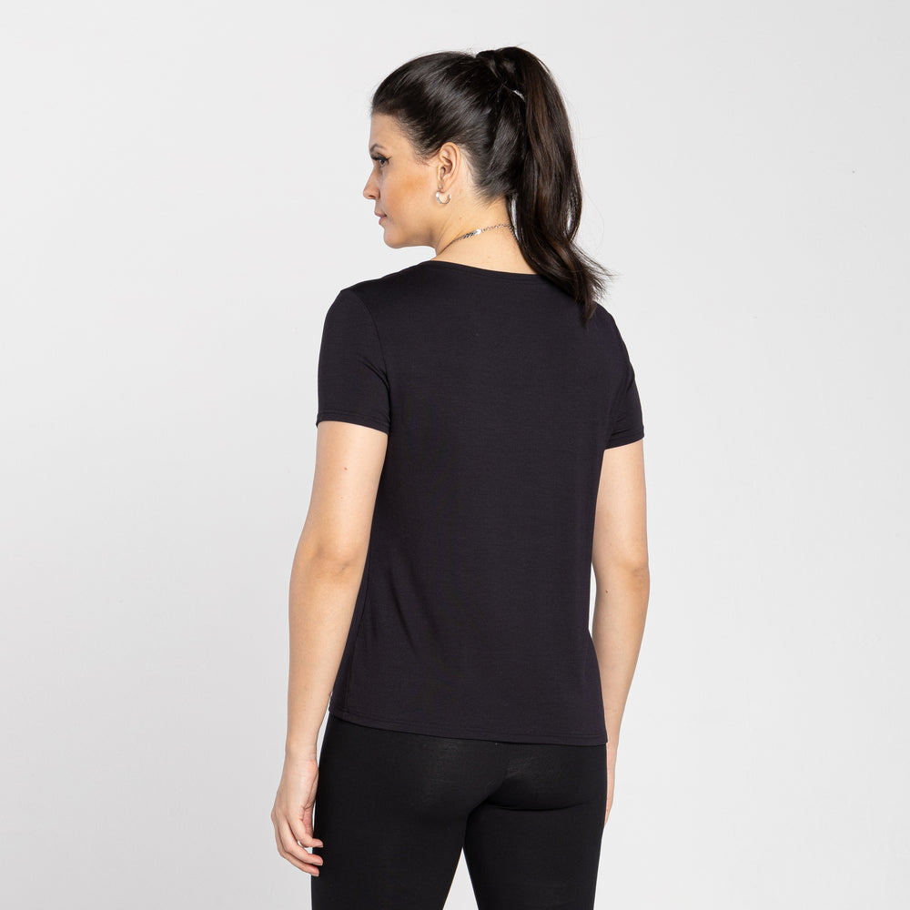 Tech T-Shirt Modal Gola V Feminina - Preto