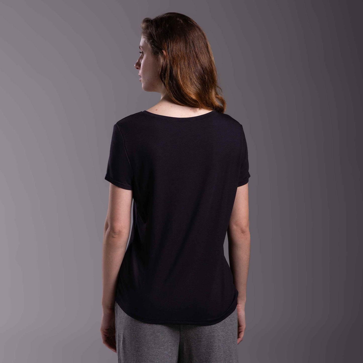 Tech T-Shirt Modal Gola V Feminina - Preto