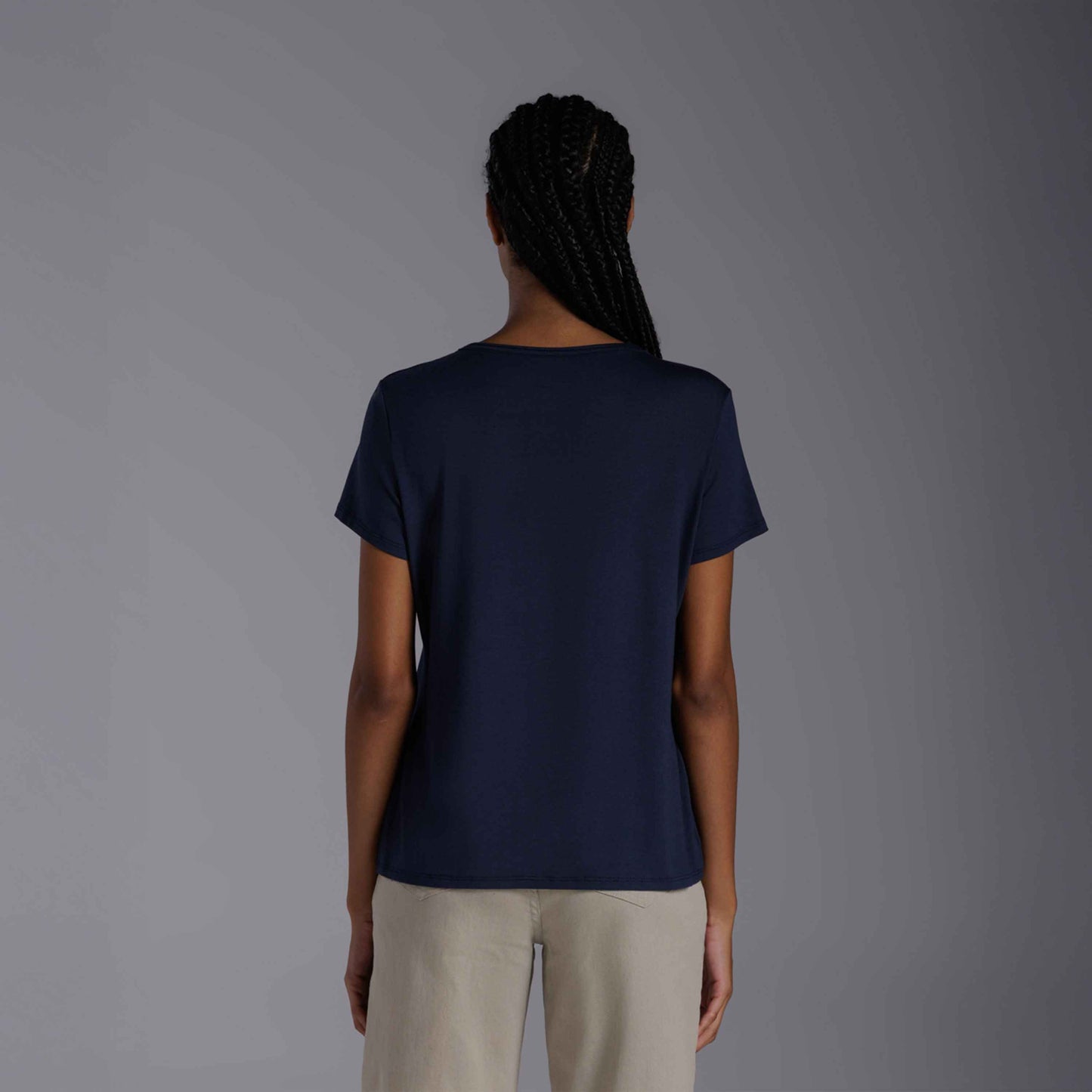 Tech T-Shirt Modal Gola V Feminina - Azul Marinho