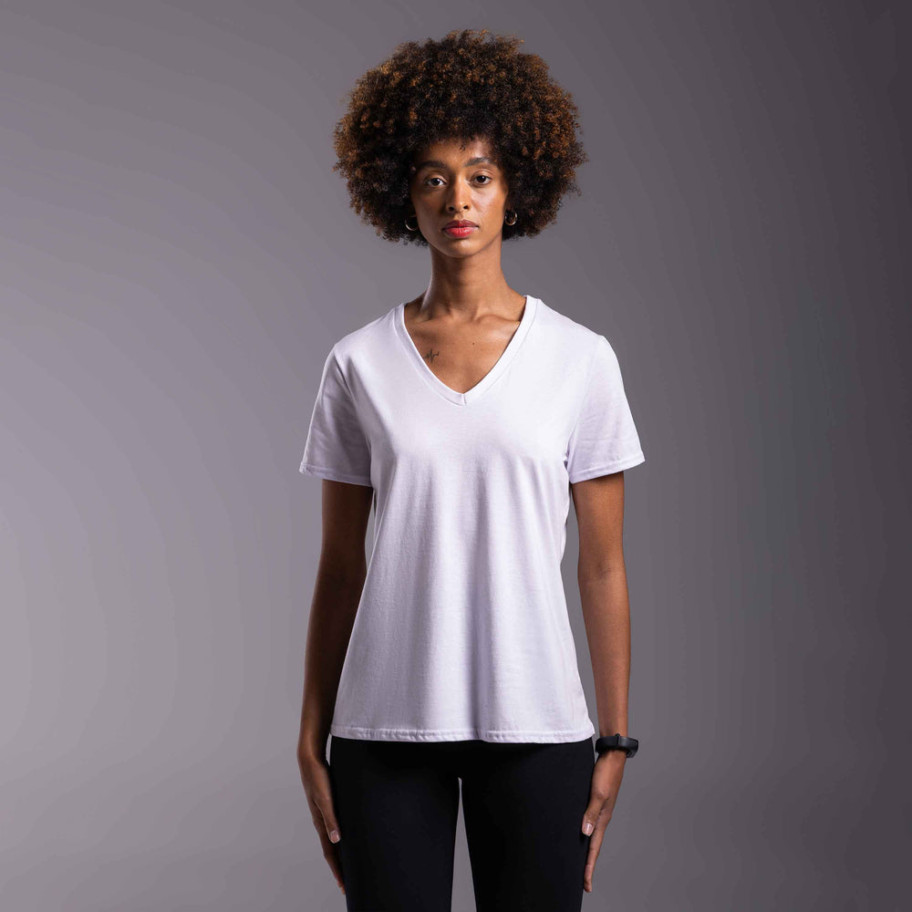 Tech T-Shirt NoLiquid Gola V Feminina - Branco