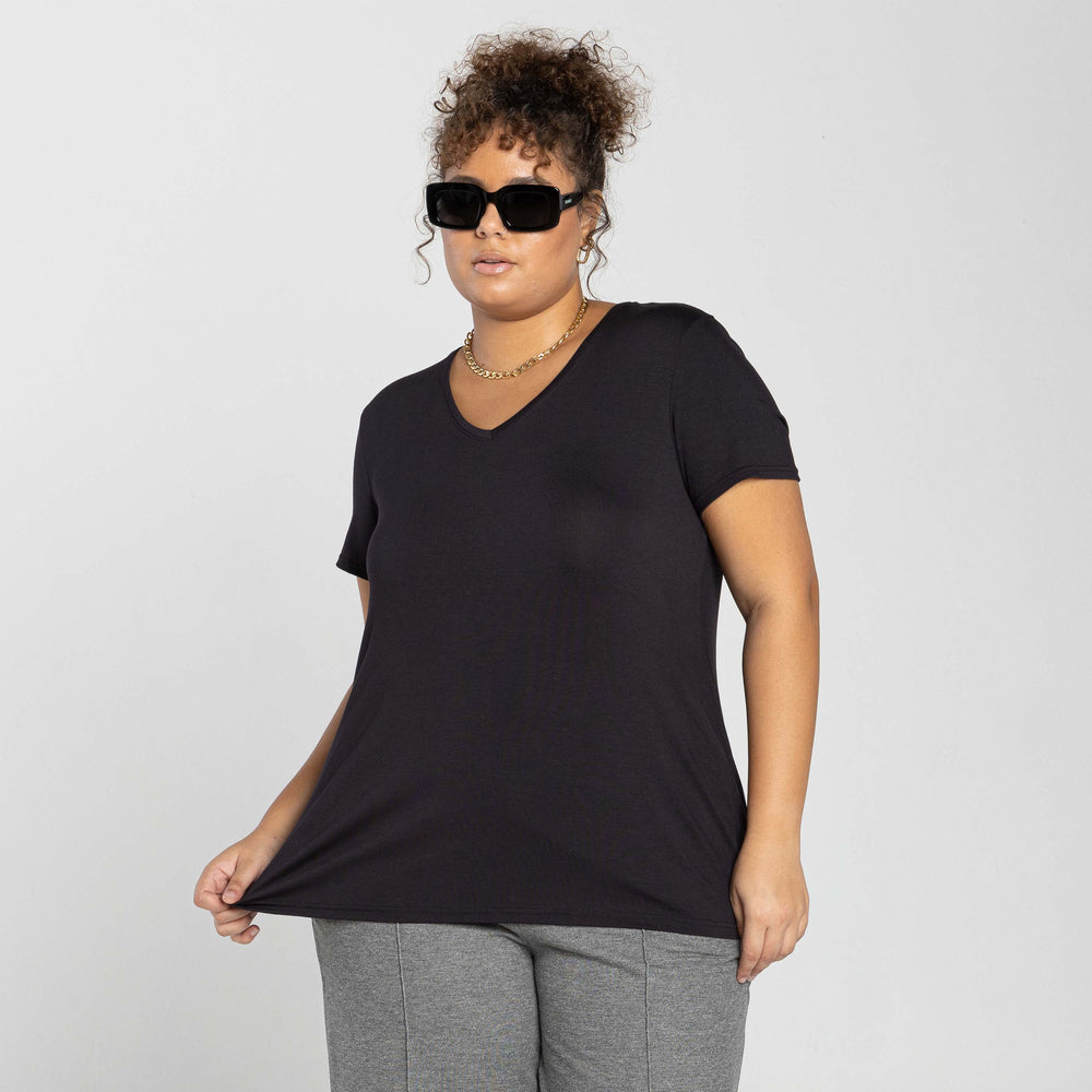 Tech T-Shirt Modal Gola V Plus Feminina - Preto