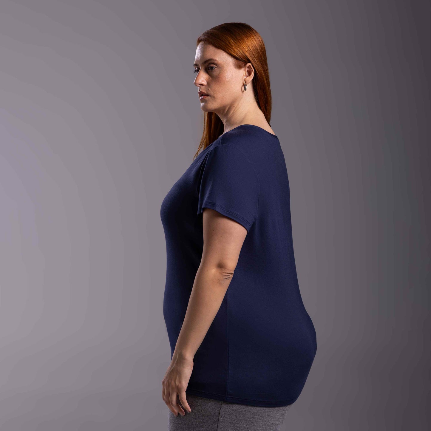 Tech T-Shirt Modal Gola V Plus Feminina - Azul Marinho