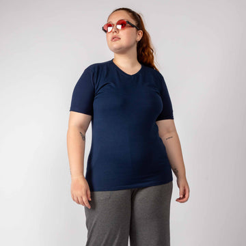 Tech T-Shirt Anti Odor Gola V Plus Feminina - Azul Marinho