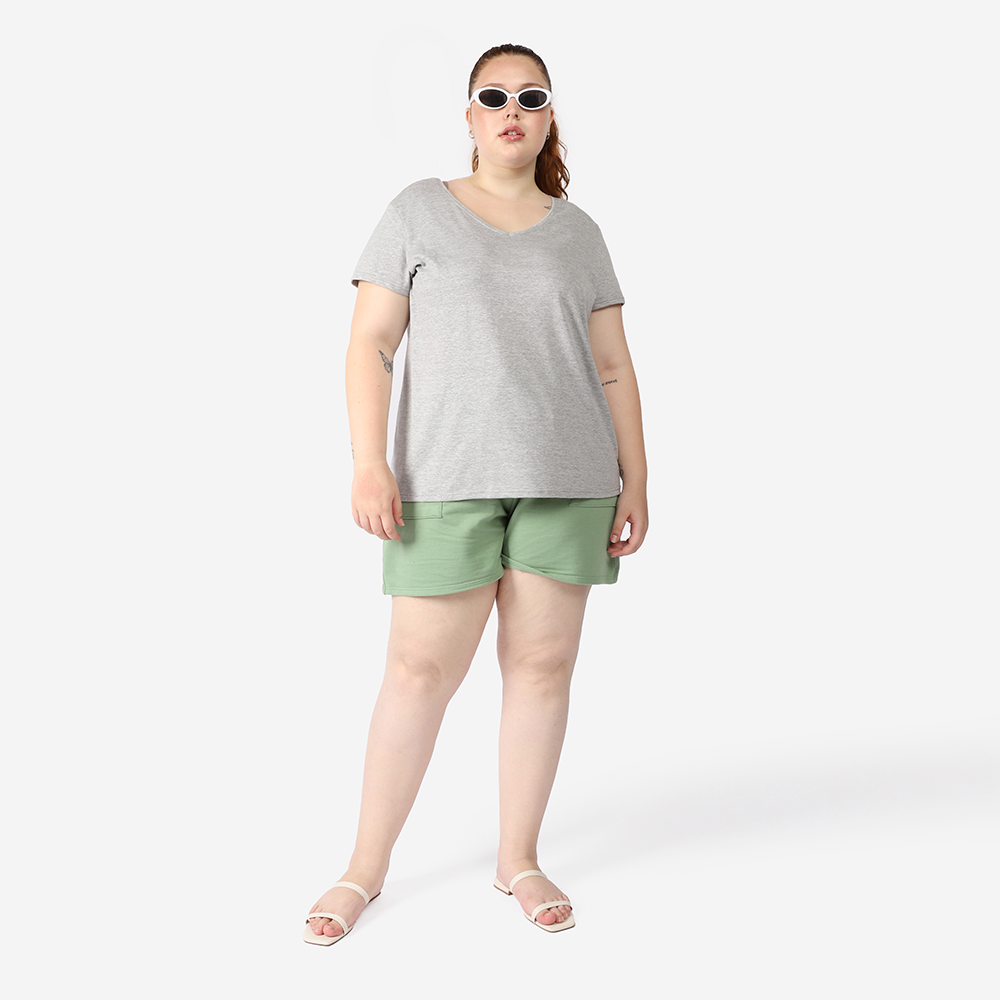 Tech T-Shirt Antiodor Gola V Plus Size Feminina - Mescla Claro