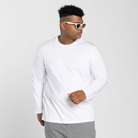 Tech T-Shirt Anti Odor Manga Longa Plus Masculina - Branco