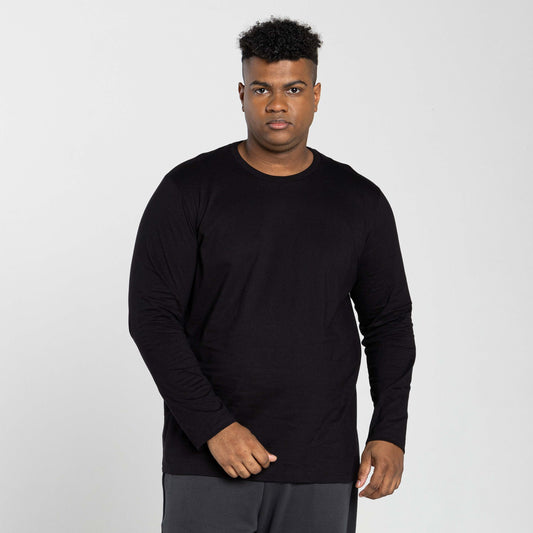Tech T-Shirt Anti Odor Manga Longa Plus Masculina - Preto