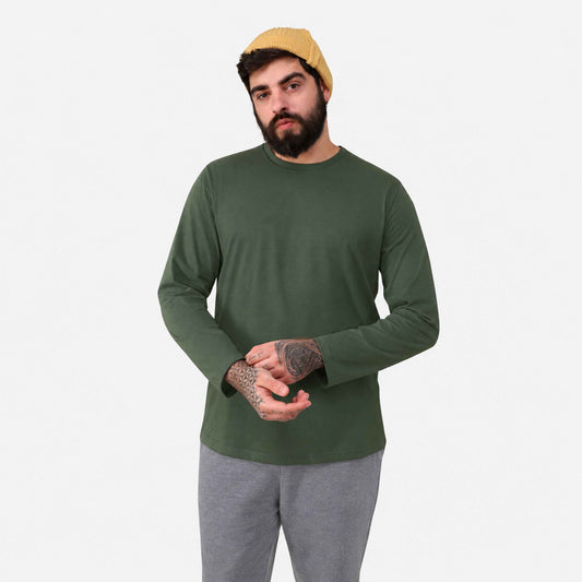 Tech T-Shirt Anti Odor Manga Longa Plus Masculina - Verde Selva