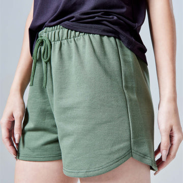 Shorts Moletom Tech Impermeável Feminino - Verde Figo