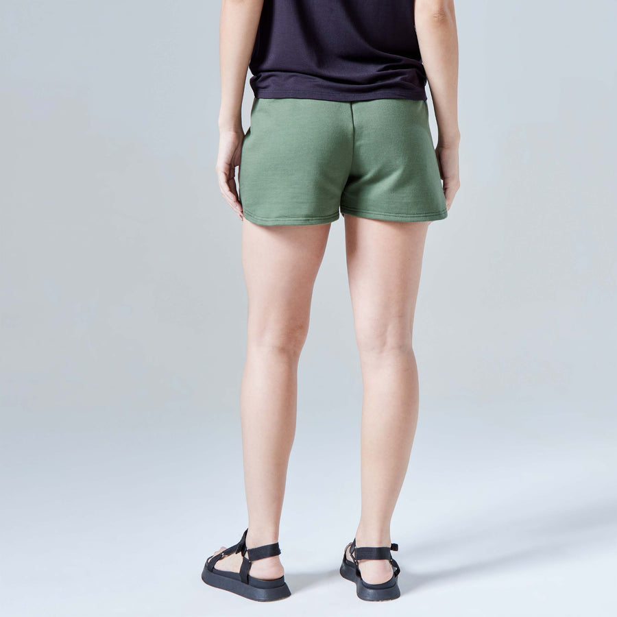 Shorts Moletom Tech Impermeável Feminino - Verde Figo