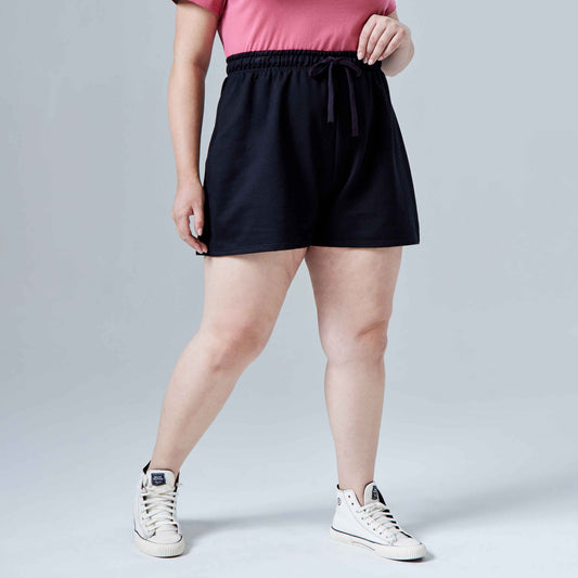 Shorts Moletom Tech Impermeável Plus Feminino - Preto