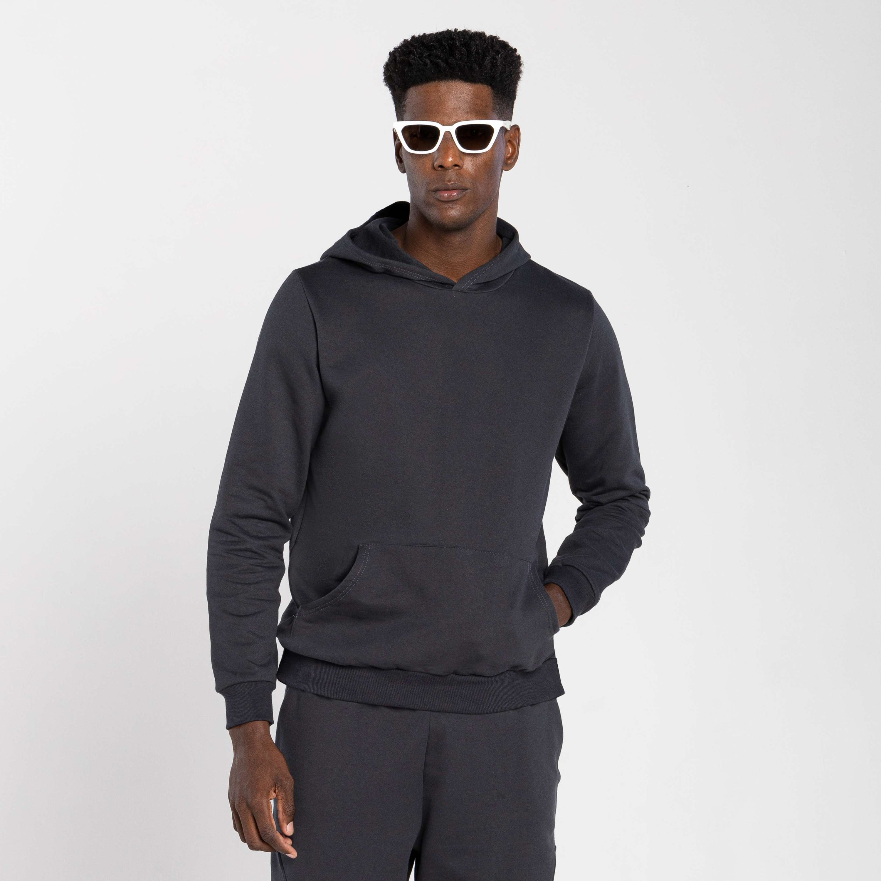 Blusão Tech NoLiquid Moletom Flanelado Capuz - Cinza Escuro