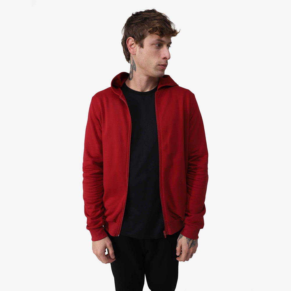 Jaqueta Tech Impermeável Moletom Flanelado - Vermelho Escarlate