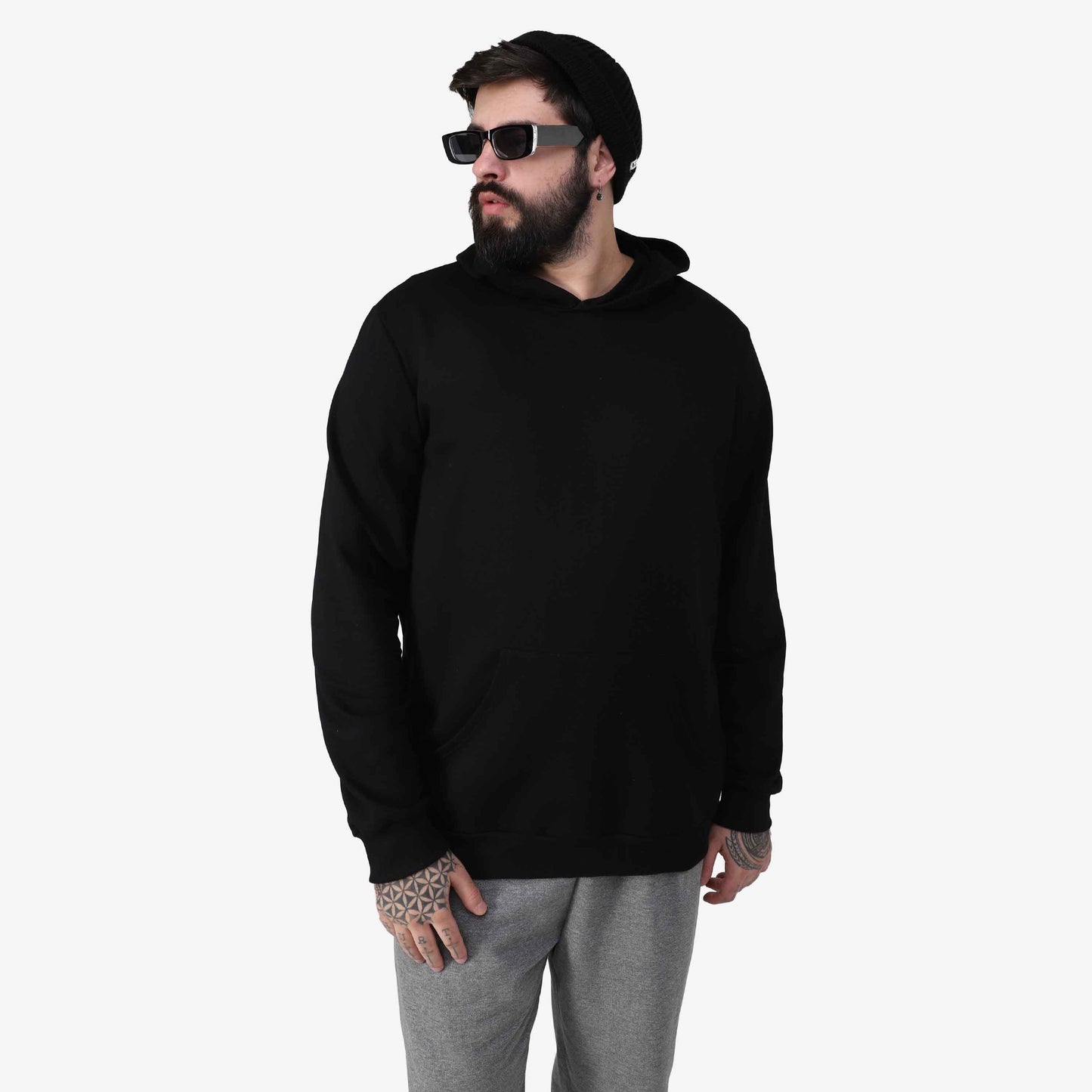 Blusão Tech Impermeável Moletom Flanelado Capuz Plus Masculino - Preto